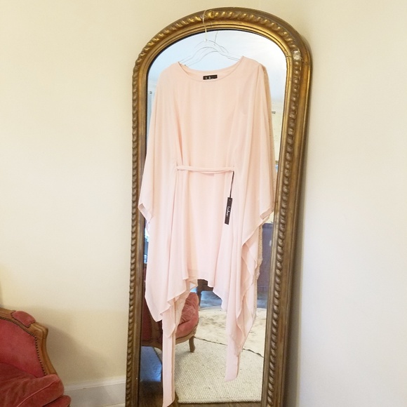 Blush pink chiffon kaftan dress - Picture 2 of 3